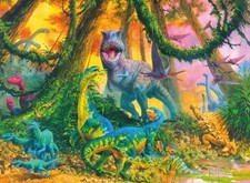 Dinosaur Jungle 100-Piece Jigsaw Puzzle, 15"x11"