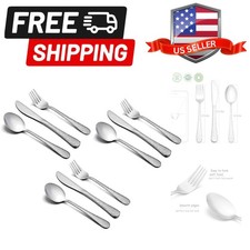 9-Piece Toddler Kids Silverware Flatware Set, Stainless Steel HammeredAdult L...