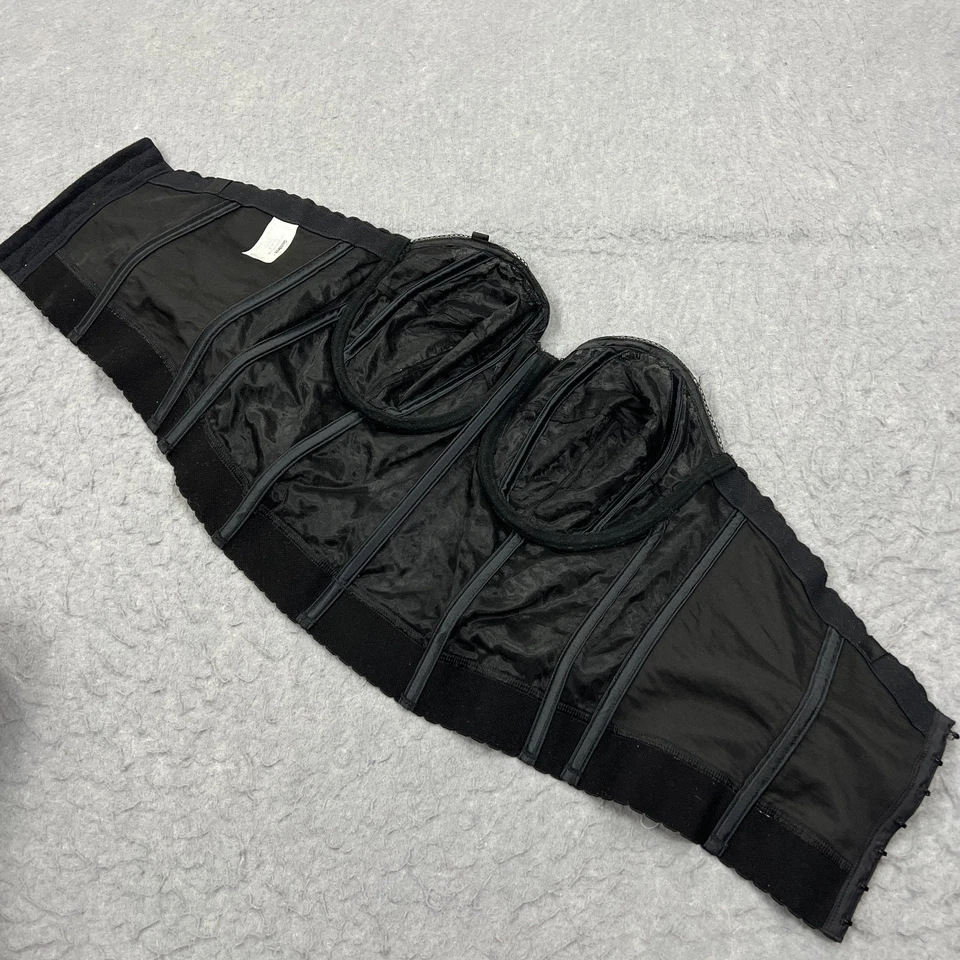 De Colección Diosa Corsé Bustier 40D Negro Sin Tirantes Encaje Deshuesado Volantes Nupcial Elastizado Foto 4 de 4