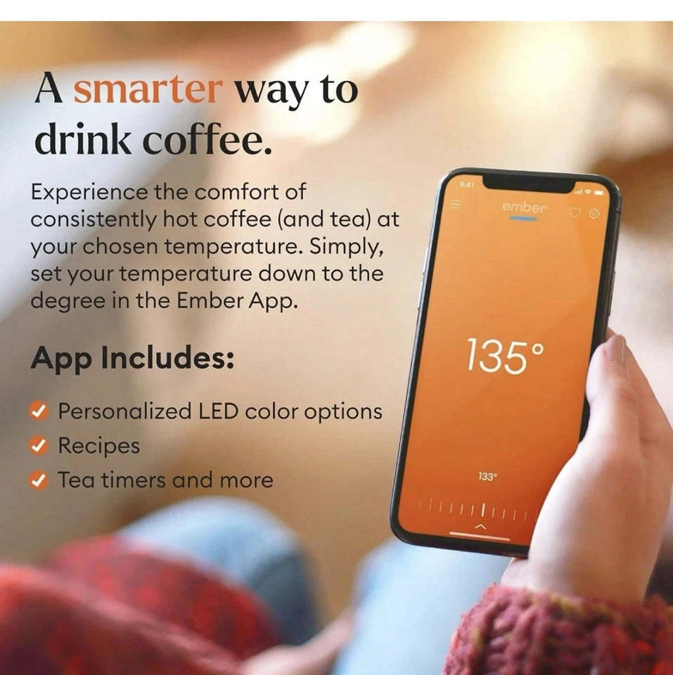 Taza inteligente Ember 2 control de temperatura 10 oz - oro rosa 1a2 Foto 4 de 4