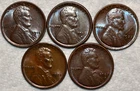5x AU-UNC Lincoln Cents, 1914-P, 1916-S, 1923-P, 1925-P, & 1927-S, Very Lustrous