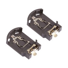 2 Pcs Horizontal Coin Button Battery Holder Brown Container Case