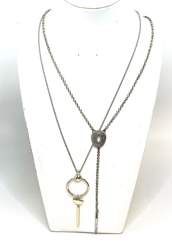 Lucky Brand Gold Tone Lariat Pendant Necklaces 39.9g
