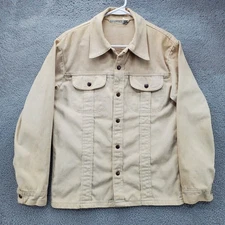 Vintage Chore Jacket Mens Small Snap Button Moleskin Cream