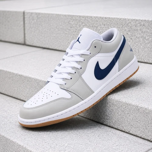 Nike Air Jordan 1 Low Midnight Navy Neutral Grey 553558-146 Men's Size New