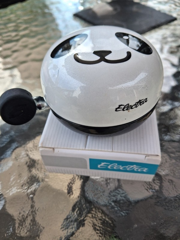ELECTRA SMALL PANDA DING DONG BELL FOR BIKES OR SCOOTERS!  NEW WITH ORIGINAL BOX