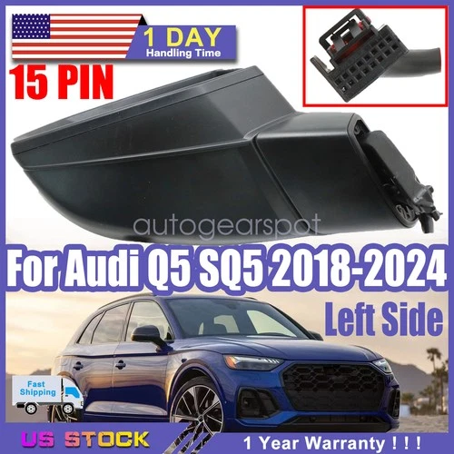 Driver Side Mirror for 2018-2024 Audi Q5 SQ5 Power Fold BSM Memory 15wires BLACK