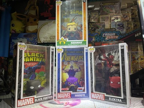 Funko Pop! Comic Cover Exclusive Target Marvel Aquaman Black Panther Hawkeye El…