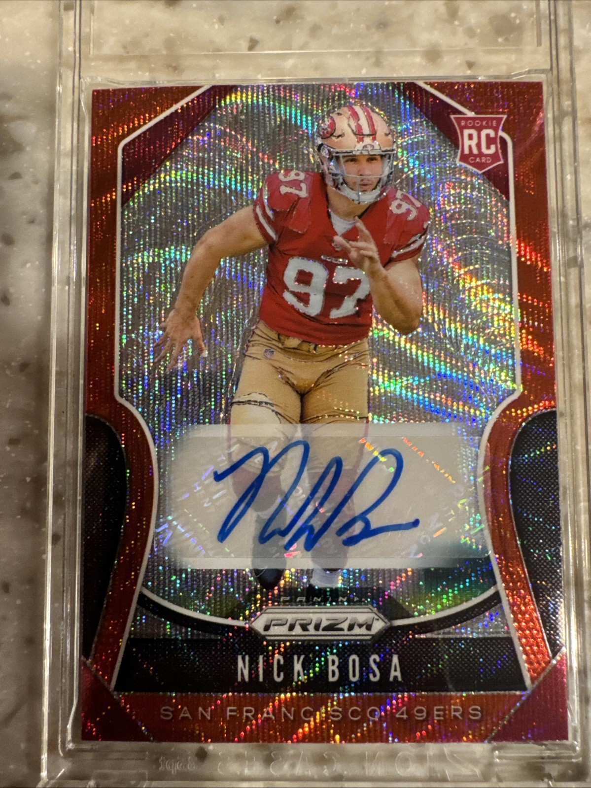 2019 Panini Prizm - Rookies Nick Bosa #311 Red Wave Prizm Autographs /149