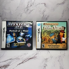 Professor Layton and the Curious Village - Mystery P.I. - Nintendo DS - Lot Of 2