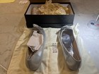 Badgley Mischka Taft Metallic Silver Sz 10 Open Toe Flat Shoes With Rhinestones — photo 2