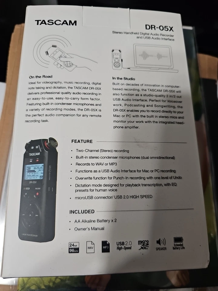 TASCAM DR-05X USB Audio Interface Stereo Linear PCM Handy Recorder - Image 2 of 2