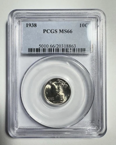 1938 MERCURY DIME 10C -PCGS MS66