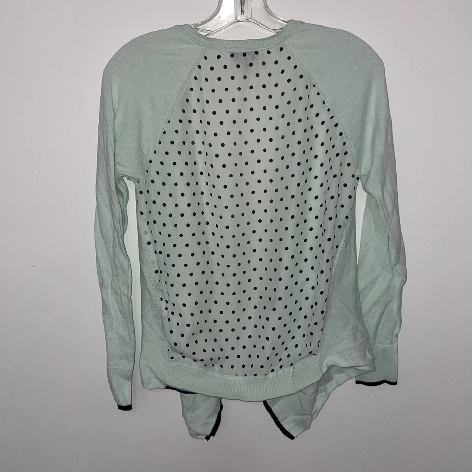 Cárdigan Elle Mujer Medio Verde Lunares Frente Abierto Manga Larga Ligero Foto 4 de 4