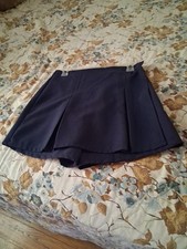 Women Navy Sz. 14 Side Button Polyester Tennis Athletic Made In USA Skort 3085