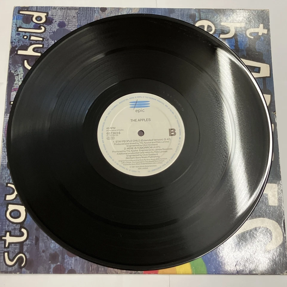 The Apples - Stay People Child - Epic 12" Vinyl Single 1991 UK - 657363 6 - Image 4 of 4