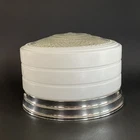 Vintage Mid Century 8.5” Chrome Milk Glass Ceiling Light Fixture Flush Mount