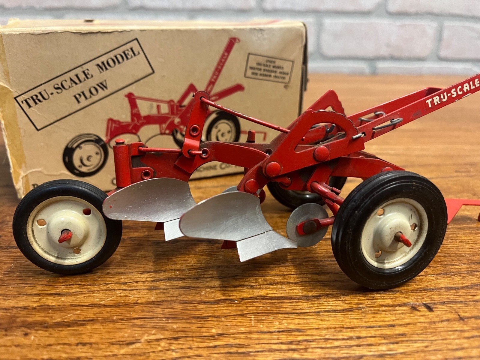 Vintage 1950s Carter TRU-SCALE Steel Plow Diecast Toy 1:16 Scale w/ Original Box