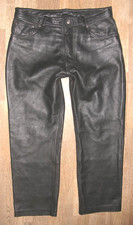 - RABERG - Herren- LEDERJEANS  Lederhose schwarz aus GLATTLEDER in W35 / L27-28