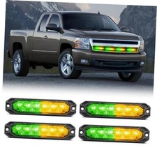 6LED Emergency Strobe lights Sync Feature Surface Mount Amber Green