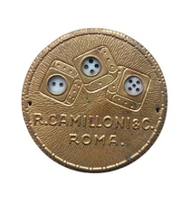 *HH* Antique Game Mirror Dice Advertising Gadget Vintage Camilloni Rome 