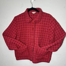 Vintage Democracy Grow in America Red Textured Cotton Jacket M USA Y2K