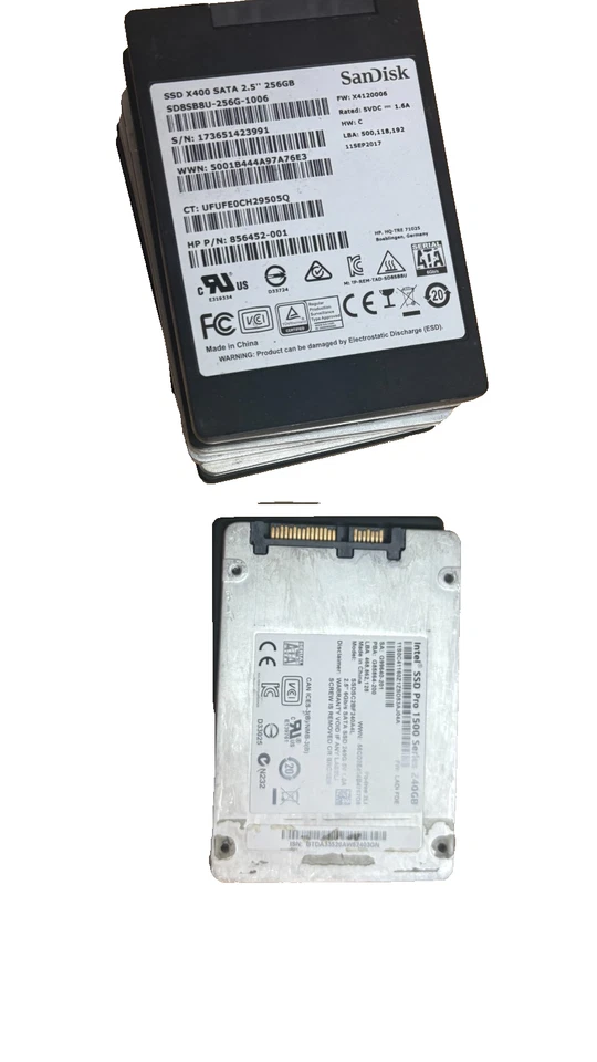 Lote de 4 SSDs de Marca Mista 128GB 2,5" ***PARA PEÇAS, NÃO FUNCIONANDO*** - Imagem 2 de 3