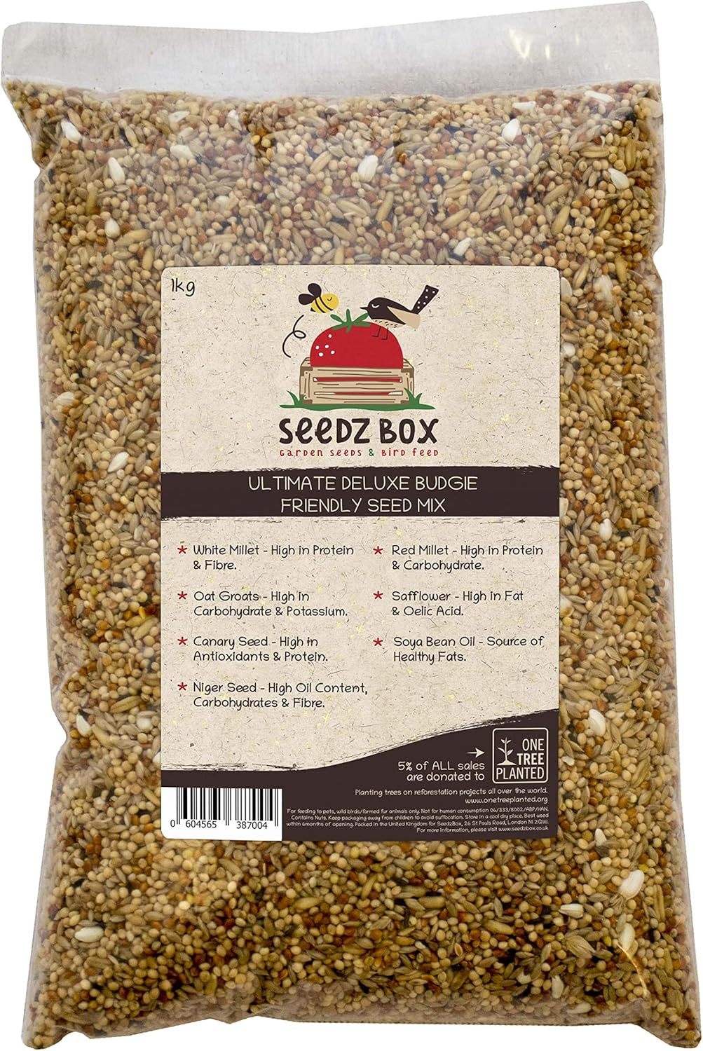 Budgie Food Seed Feed Mix 1Kg - Natural Healthy Treats and Snacks for Pet Budger