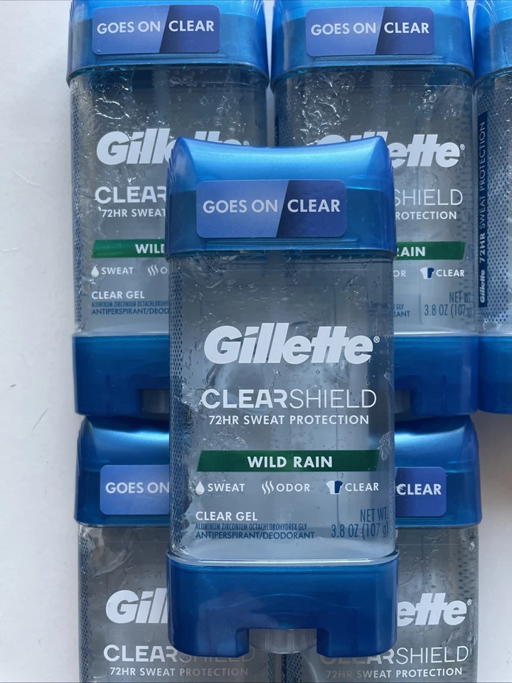 6 desodorantes Gillette Clearshield Wild Rain Antipers 3,8 oz caducidad 25/11 Foto 2 de 3