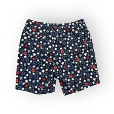 ProTour Men's Flat Front Golf Shorts Size 36 Navy/Red/White Stars Patriotic