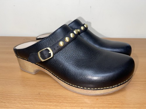 NEW Dansko Britton Tumbled Leather Black Mule Shoes US 10.5-11 EU 41 Barely Worn - Picture 6 of 11
