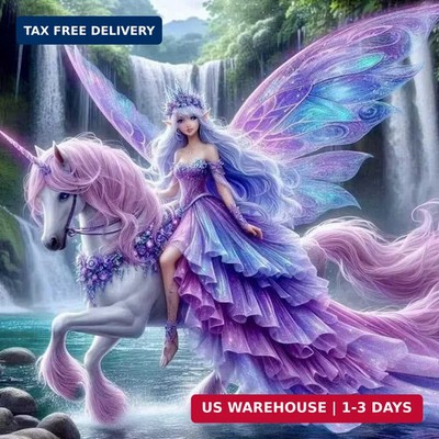 croshom Diamond Art Kits for Adults, Unicorn Fairy Diamond Art Painting Kits for