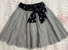 OshKosh NWT Girls Skirt 6X Pleated Pinstripe Bow Shorts Attached