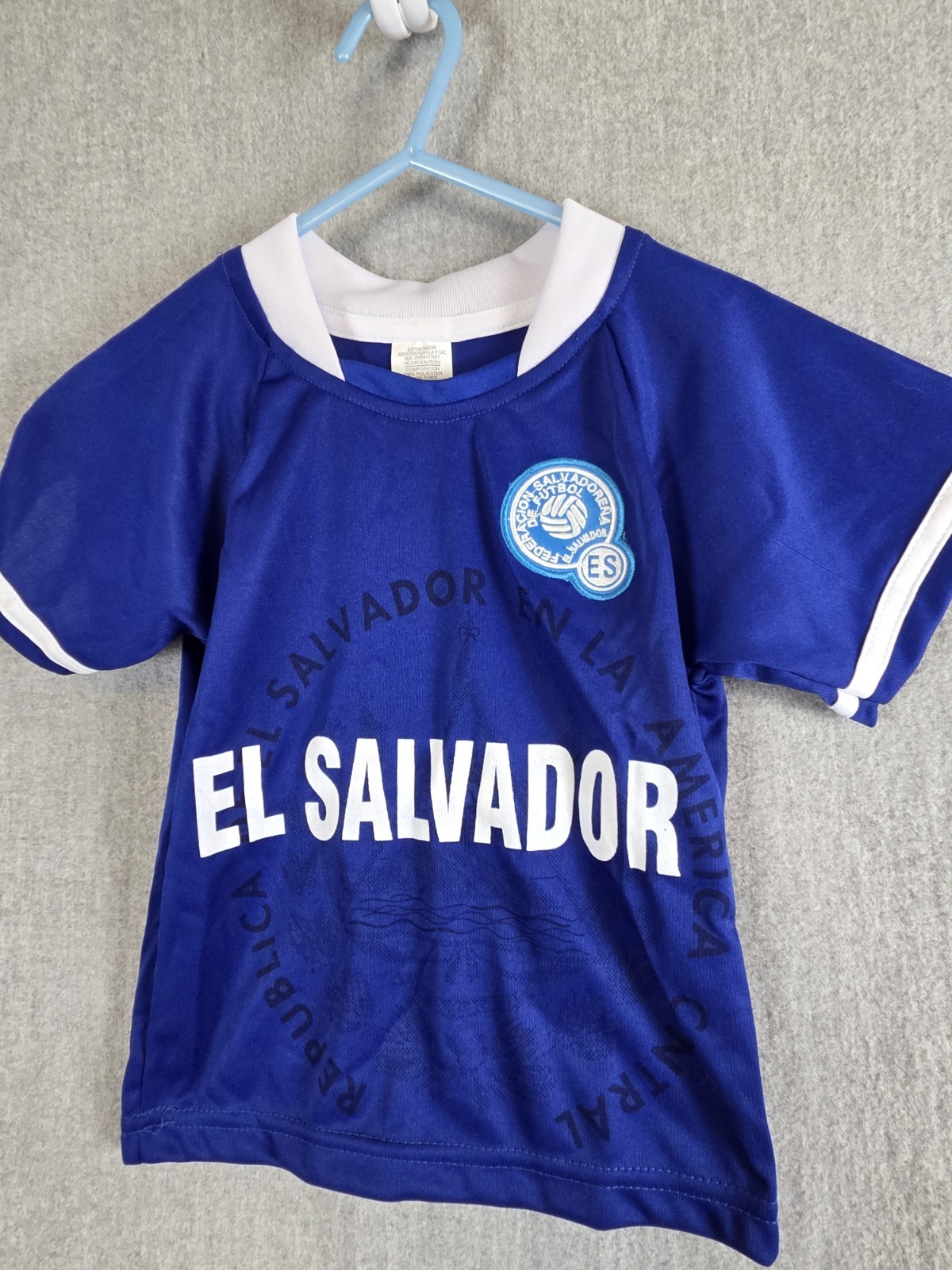 El Salvador Kids S Short Sleeve Blue Jersey Republica de El Salvador Soccer