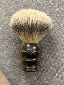 Edwin Jagger Silvertip Badger, Faux Horn Shaving Brush.