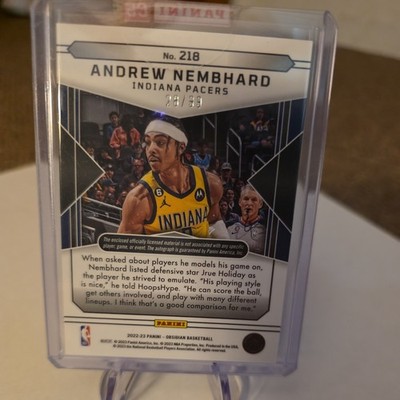 R*o様 Nembhard AUGmaeJersey XL 52 2022-23 Panini Obsidian - Rookie Jersey Autographs Andrew Nembhard