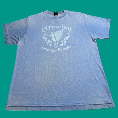 Hurley O'Hurley Erin Go Bragh Blue T-Shirt Men's Large Irish St Patrick's Day