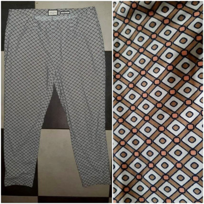 SEDUCTIVE Sabrina Pants 7/8 Size 42 Trousers Elastic Waist Ankle Print Geometric