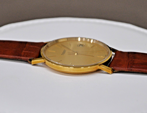 TISSOT oro massiccio EXTRA PIATTO anno 1985, d'epoca, NOS swiss made, FULL SET - Foto 5 di 11
