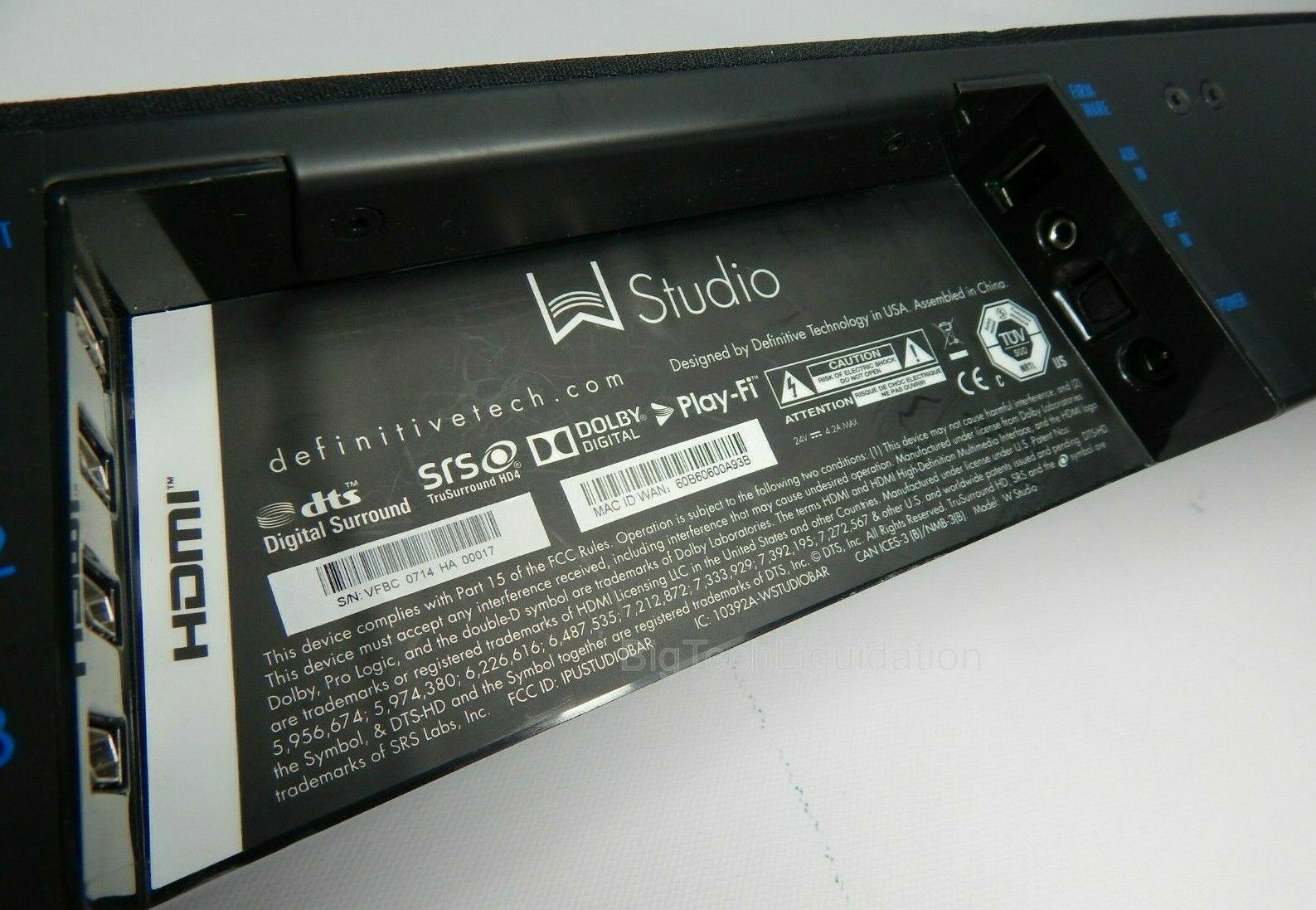 definitive technology w studio wireless network audio soundbar vfbc