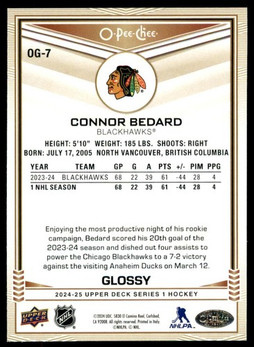 2024-25 UD UPPER DECK SERIES 1 & 2 HOCKEY O-PEE-CHEE GLOSSY CARDS *U-Pick List* - Picture 12 of 110