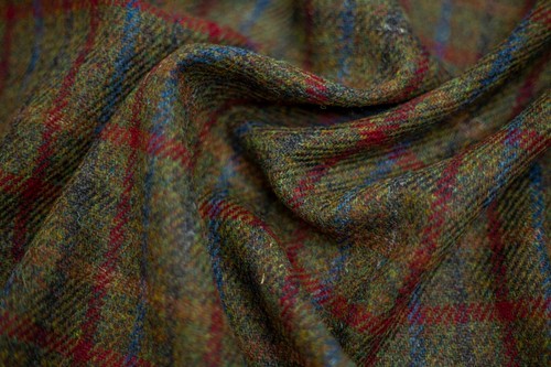 Harris Tweed Green Tartan Silver Plated Cufflinks - Picture 6 of 8