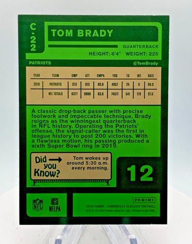 2019 Panini Chronicles - Classics #C-22 Tom Brady - Bild 2 von 2