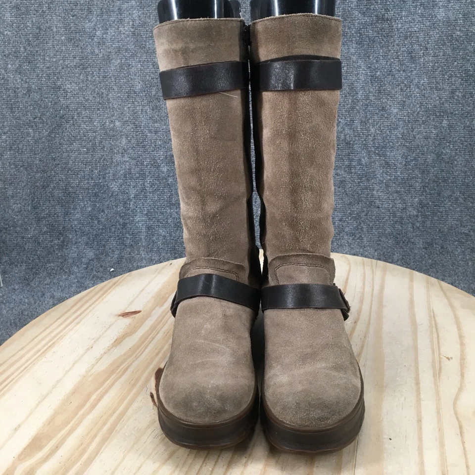 Botas OTBT Mujer 6.5 M Defiance Montar Beige Cuero Cremallera Lateral Punta Redonda Foto 3 de 4