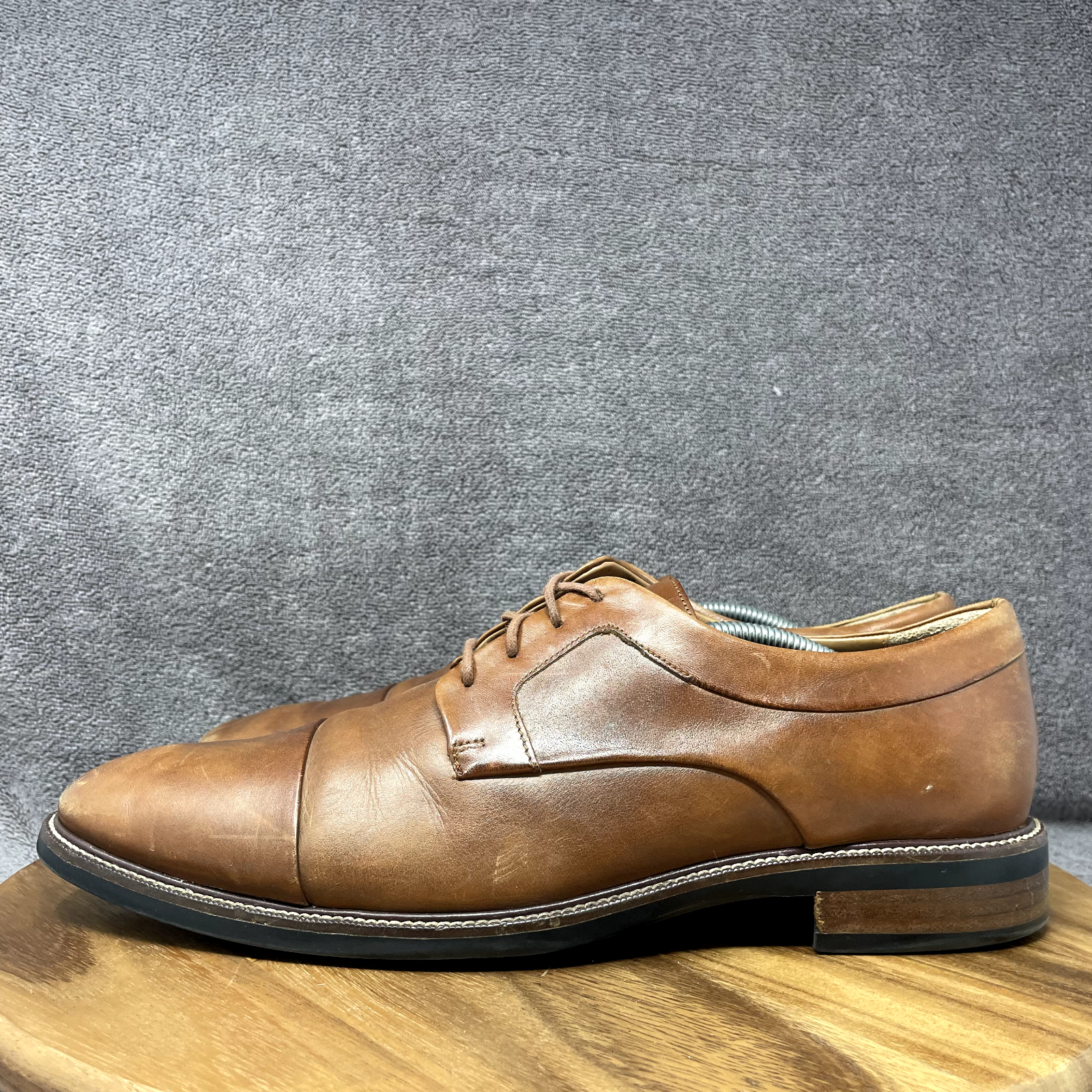 SAOLA Scarpe Oxford da uomo marroni Cole Haan Grand OS taglia 12 pelle punta berretto Warren C20153