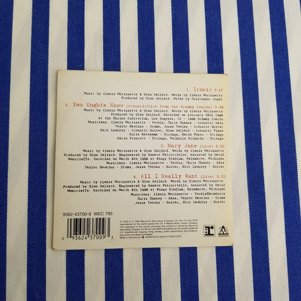 Maxi CD, Alanis Morissette Ironic, 1995-1996 - Bild 2 von 4