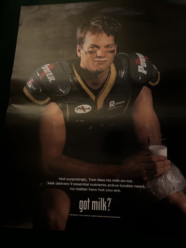 New England Patriots Tom Brady Got Milk 19x25 Promo Poster 2002 Rare Buccaneers - Picture 8 of 9