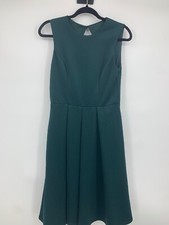 ASOS dress 8 fit and flare open back sleeveless pleated swing skirt green NEW