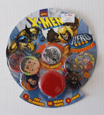 Vintage 1995 Marvel Hero Caps Pogs Fatslammer  Battle Set  Wolverie Sabretooth