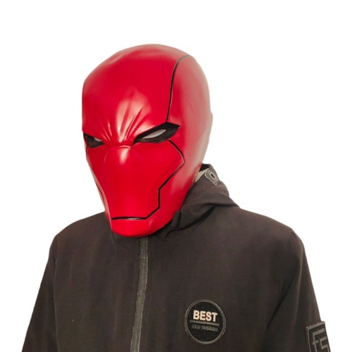 Cosplay Red Hood Jason Todd Helmet Full Head Superhero Halloween Mask Prop Latex - Picture 8 of 11